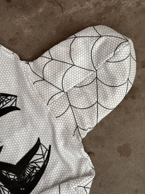 Spider Web Full-Zip Hoodie-White thumbnail 6