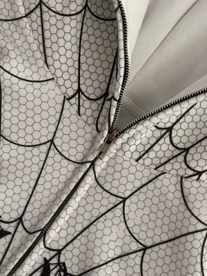 Spider Web Full-Zip Hoodie-White thumbnail 5