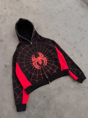 Spider Web Full-Zip Hoodie-Black thumbnail 3