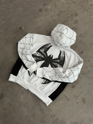 Spider Web Full-Zip Hoodie-White thumbnail 2