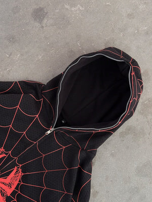 Spider Web Full-Zip Hoodie-Black thumbnail 5