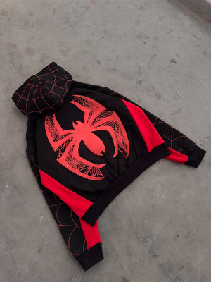 Spider Web Full-Zip Hoodie-Black thumbnail 2