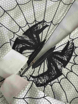 Spider Web Full-Zip Hoodie-White thumbnail 4